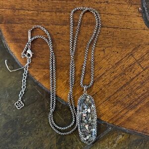 Kendra Scott Silver and Black Pendant Necklace